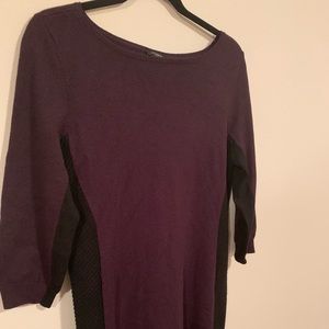  Ann Taylor Purple & Black Sweater Dress